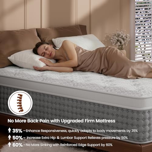 BedStory King Mattress, 14 Inch King Size Hybrid Mattress with Individual Pocket Springs, Luxury Mattresses in a Box for Lumbar Support ＆ Pressure Relief, CertiPUR-US Certified, 365-Night Trial