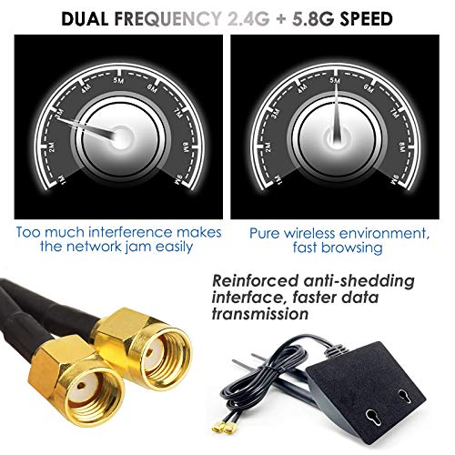 Antena-WiFi-SMA-24G-58G-Base-Magnetica-de-Doble-Frecuencia-5dBi-con-Cable-de-Extension-RP-SMA-Antena-Router-para-Tarjeta-y-Camara-WiFi-e-Inalambricas-PCI-Enrutador-Inalambrico-Bluetooth