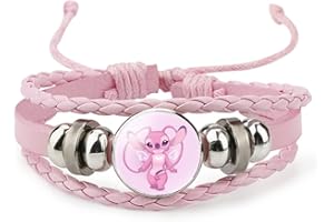 you-beat-you-land Pink Sittch Bracelet Adjustable Hand Woven Leather Bracelet Christmas and Birthday Graduation Gift Bracelet