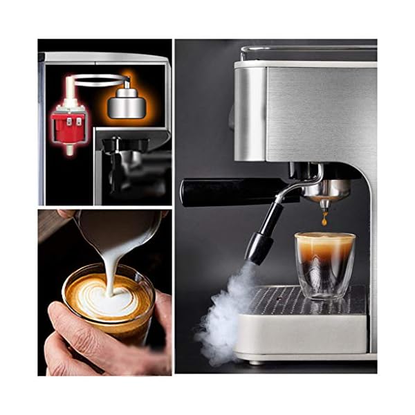 WGYDREAM Kaffeemaschine Kaffeevollautomat Espresso-Kaffeemaschine Automatische Kaffeemaschine Dampf Typ Edelstahl 19bar… – Bild 4