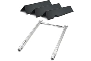 RUITEERS Spirit E-210 Grill Replacement Parts for Weber Spirit E-210 Grill Replacement Parts Spirit I & II 200 Series GS4 E210 S210 E220 Grill Parts, 7635 Flavorizer Bars 69785 Grill Burner, Porcelain Steel