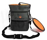 Sweetie Dog Treat Pouch with Poop Bag Dispenser Holder & Collapsible Food Water Bowl Puppy Training Travel Doggie Walking - Adjustable Belt