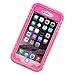 iPhone 6 Plus Waterproof Case, iThrough 20ft Underwater, Dust/Dirt/Snow/Shock Proof Case with Touched Transparent Screen, Heavy Duty Protective Carrying Cover Case for iPhone 6 Plus 5.5 inch (Pink-)