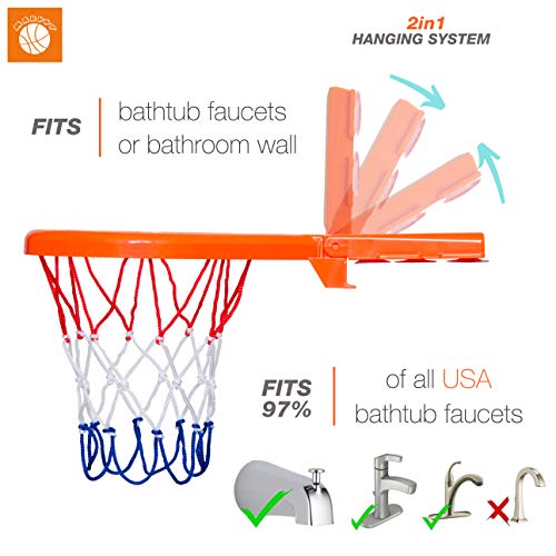 Bath Toy Basketball Hoop for Kids + 5 Upgraded Balls - Bathtub Basketball Hoop for Boys & Girls - Indoor Fun Games & Improve Motor Skills - 2IN1 Hanging System - B0NUS Bath Toy Organizer - GREAT GlFT - Thumbnail 3