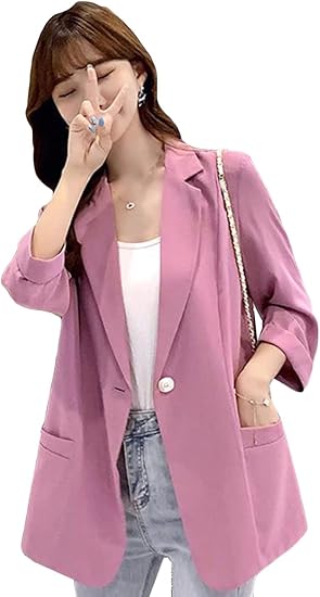 Amazon Mengfan スーツジャケット レディース 春夏 ブレザー 薄手 シフォン テーラードジャケット オフィス スーツ ゆったり コート 通気 アウター 七分袖 エレガット キレイめ コート ジャケット 通販