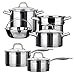 Duxtop Professional Stainless Steel Induction Cookware Set Impact-bonded Technology 10-Piece Set