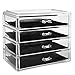 HJZ Jewellery Box, Cosmetic Organiser Large Storage 4 Levels Makeup – 4 Drawers and Removable Dividers – Acrylic