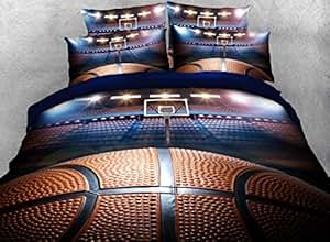 Amazon.com: Luckey1 Basketball Print Duvet Cover Sets 4