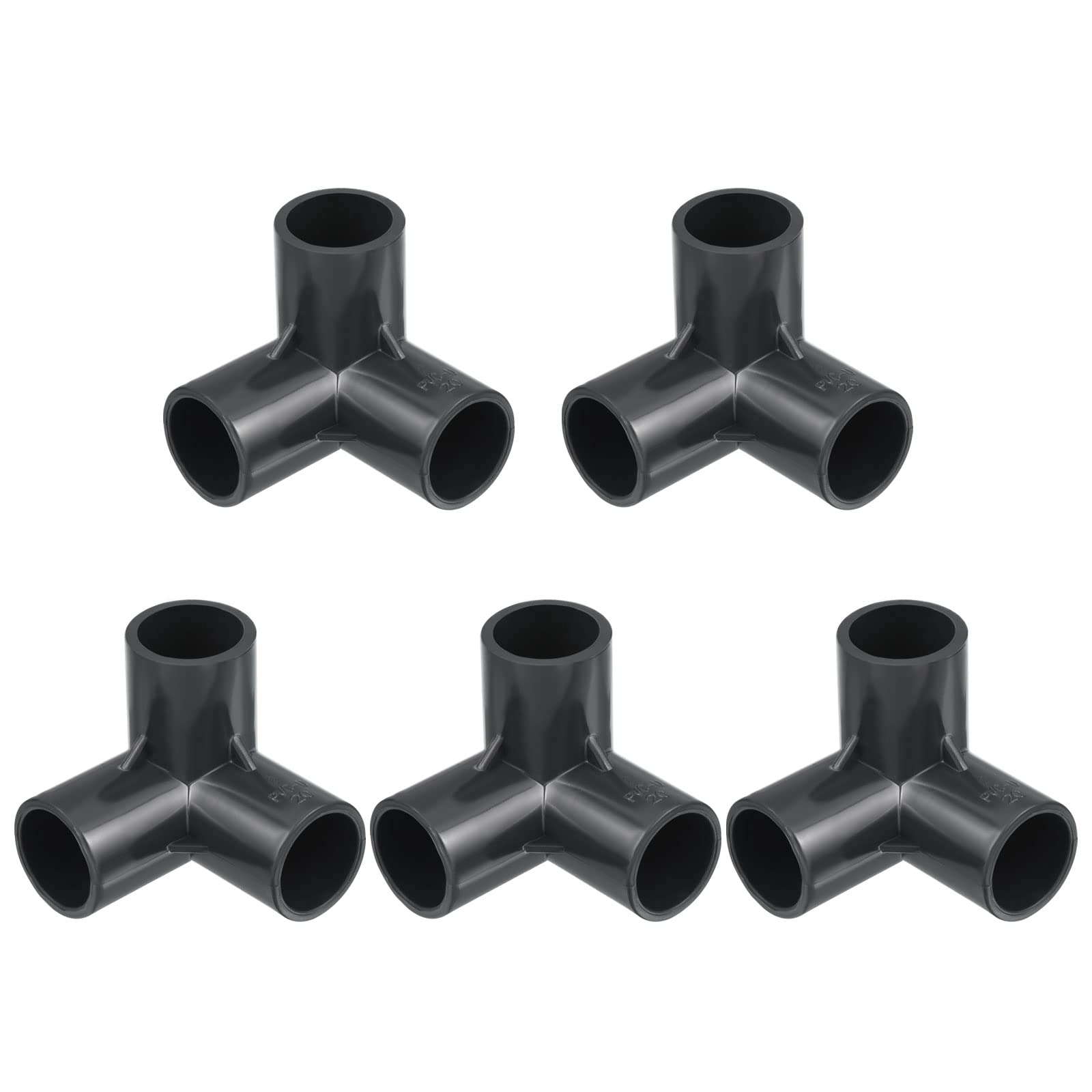 PATIKIL 20mm ID U-PVC Pipe Fittings, 5 Pack 3 Way Elbow Side Outlet Tee Furniture Fittings Pipe Connector for Garden Irrigation Support