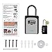 KIYA Key Lock Box, Wall Mounted Removable Shackle Resettable Code Waterproof Cover, Portable Outdoor Safe Storage Lockbox for House Key, 5 Keys Capacity for Home, Office, Hostels, Airbnb