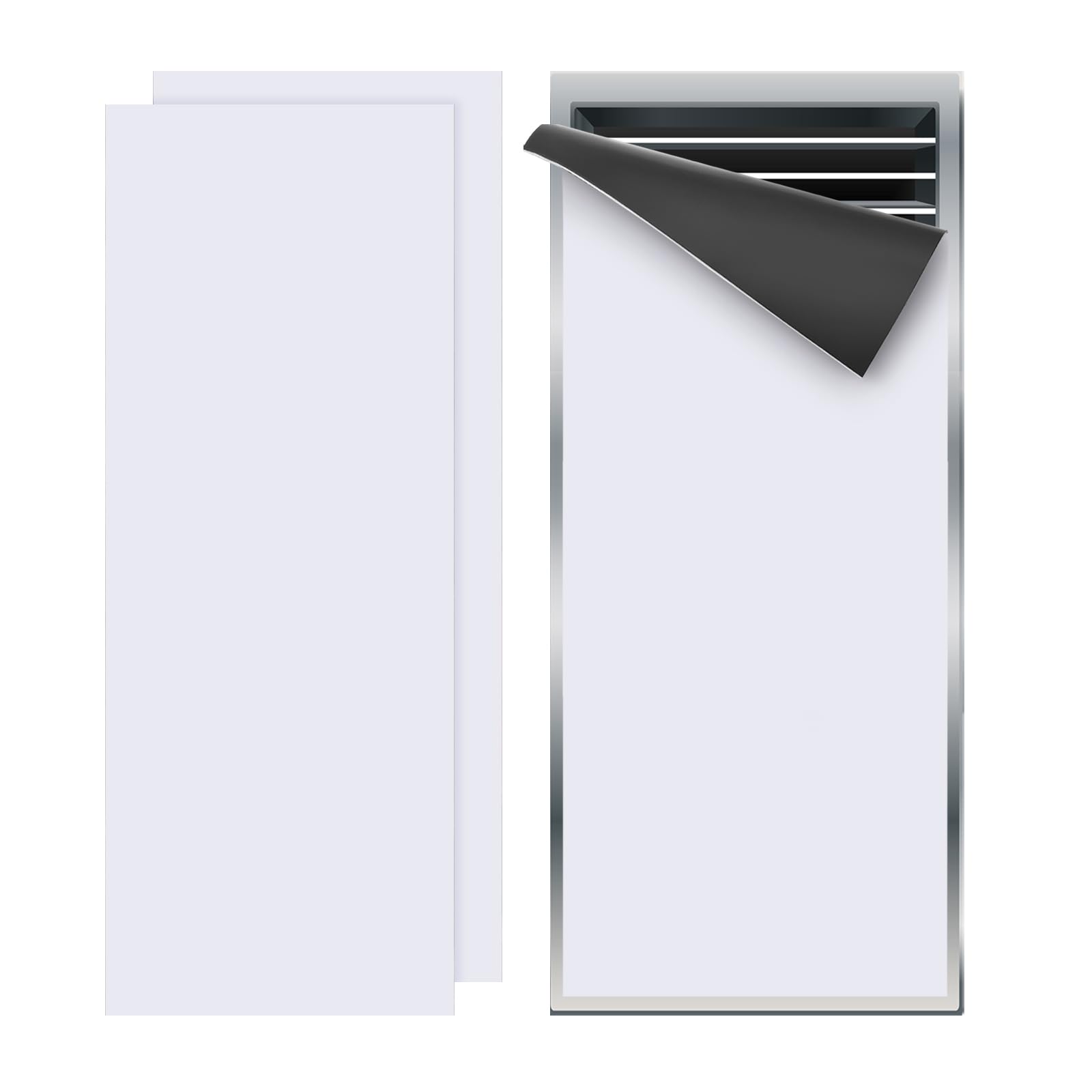 PATIKIL 14"x5.5" Magnetic Vent Cover, 2 Pack Floor Wall Air Registers Cover High Strength Magnetic Vent Blocker for Home RV HVAC Fireplace Furnace, White