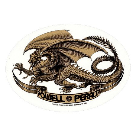 Powell Peralta Skateboard Sticker - Bones Brigade Brown Drag