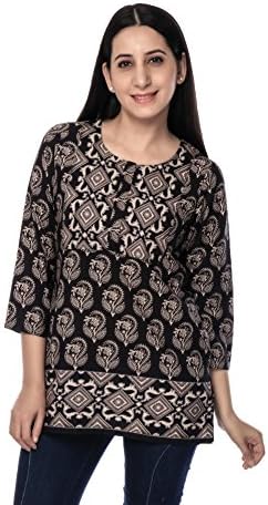 Ria Fashions Indian Kurta Kurti Womens Polyester French Crepe Blouse Tunic Top