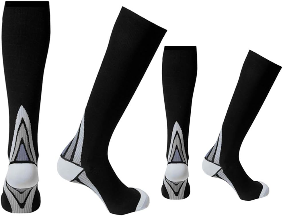 （2 pairs）Compression Socks / Stockings for Men & Women Better Blood Circulation, Prevent Blood Clots, Boost Stamina,Circulation, Reduced Fatigue,Speed Up Recovery BEST Graduated Athletic Fit