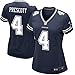 sale Cowboys Womens Dak Prescott 4# Jersey Navy Game Dallas Game Blue