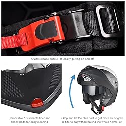 AHR Motorcycle Helmet Dual Visor Modular Flip up