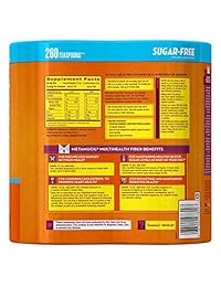 Metamucil – Frasco sin azúcar, naranja liso – 53,2 oz (paquete de 2 – 260 dosis)