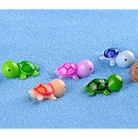 Smilesky Sea Turtle Figure Animal Tortoise DIY Toys Home Garden Office Fish Tank Decorations Random Color 0.9" (Pack of 10)