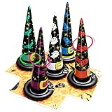 Unomor Inflatable Witch Hat Ring Toss Game Halloween Games for Kids（Air Pump Included）