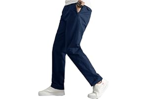 AIFARLD Mens Cargo Pants Elastic Waist Pants Sport Jogger Long Trousers for Hiking Fishing Running Workout