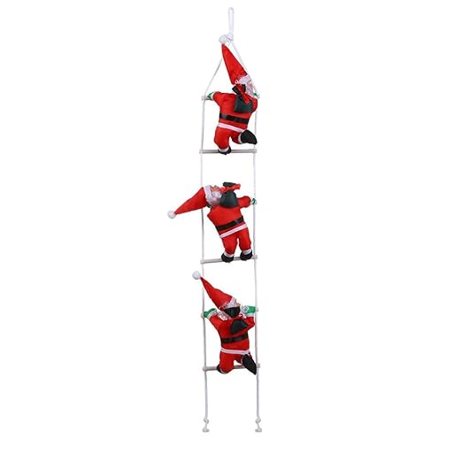 samLIKE Weihnachtsmann auf Leiter Weihnachtsdekoration Anhänger hängende Dekor (C)