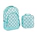 Reinforced Water Resistant School Backpack and Insulated Lunch Bag Set - Aqua Circle Link