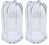 Blendin 2 Pack Replacement 16 Ounce Tall Jar Cups, Compatible with Original Magic Bullet Blender Juicer 250W MB1001