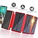 Solar Charger 20000mAh Soluser Wireless Portable Power Bank High Capacity External Battery Backup with 3 Solar Panels Emergency LED Flashlight Dual 5V/2.1A USB Ports for Smartphones