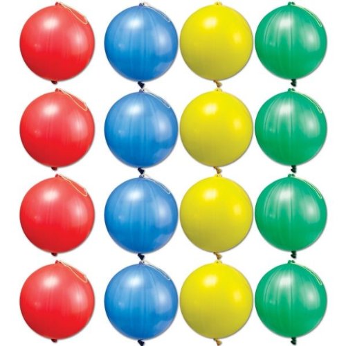 Amscan Fun-Filled Assorted Colors Punch Balloons (14 Piece), Multicolor, 8"