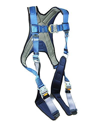 3M DBI-SALA ExoFit 1107975 Vest Style Harness, Back D-Ring, Loops For Belt, Quick-Connect Buckles, Small, Blue/Gray