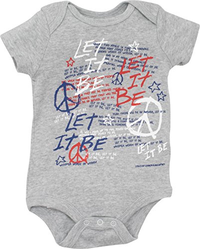 The Beatles Lyrics Infant Baby Boys' 5 Pack Onesies Blue, Red, White, Navy, Grey (0-3 Months)