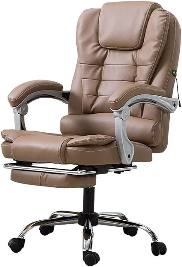 office chair,Leather Computer Office Chair, Boss Chair Massage Chair Back Chair Executive Chair With Footrest-brown