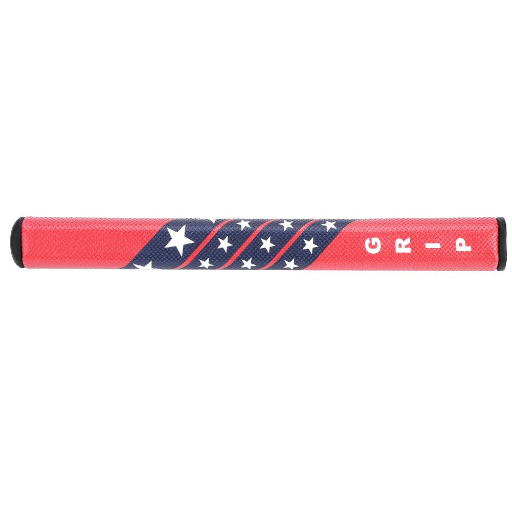 Club Grips, White/Red/Black Putter Grip Wrap Anti skid PU Covered Comreplacement fortable Club Putter Grip Replacement Accessory Size 2( Red)