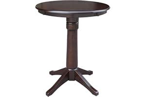 IC INTERNATIONAL CONCEPTS International Concepts 30" Round Top Pedestal Table-34.9" H, Rich Mocha
