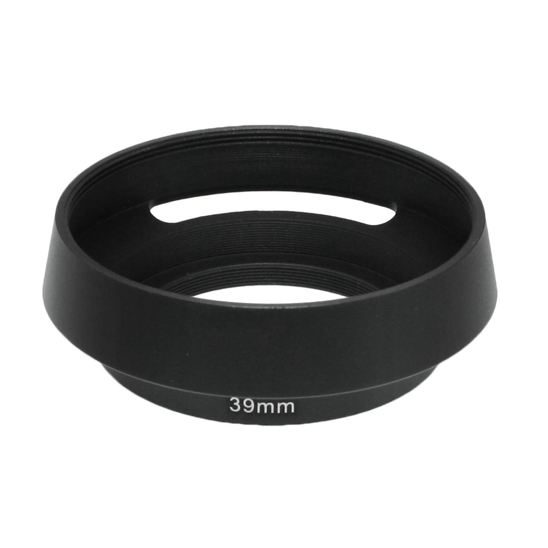 sourcingmap 39mm Lens Hood, Metal Screw-in Mount Camera Curved Hood Tilted Vented for Leica Summicron Elmar Nikon Olympus Fuji Lens, 39mm Filter Thread Black 1 Pcs