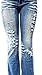Women's Junior Blue Denim Premium Stretch Bootcut/Straight Cut Jean Pants