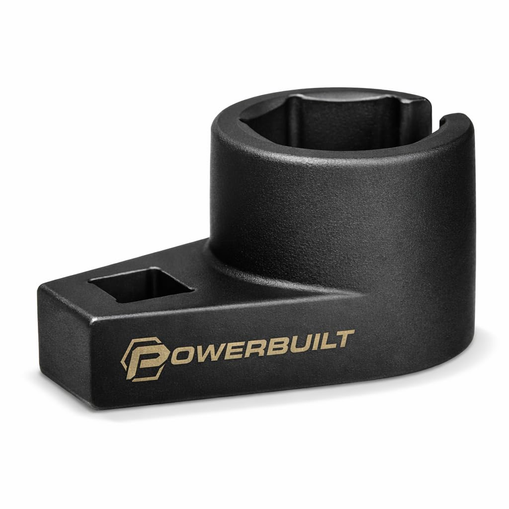 Powerbuilt Oxygen Sensor Offset Puller, Remove and Install O2 Oxygen Sensors, Wire Gate, 22mm 7/8 Inch, 6 Point - 648691, Black