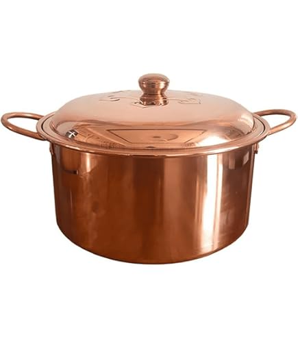 Amazon.com: 烹飪鍋銅火鍋電磁爐氣體銅湯鍋加厚復古鍋純銅手動鍋銅鍋