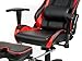 HULLR Gaming Racing Computer Office Chair With Foot Rest, Executive High Back Ergonomic Reclining Design With Detachable Lumbar Backrest & Headrest (PC PS4 XBOX Laptop) (Black/Red)