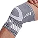 NeoTech Care Knee Brace Sleeve - Light, Elastic & Breathable Fabric - Adjustable Compression Wrap Around Strap - for Men, Women, Youth - Right or Left Leg - Grey (Size M, 1 Unit)