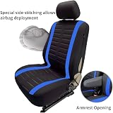 TOYOUN Van Seat Covers 3D Stripe Print Universal Fit Blue view 3