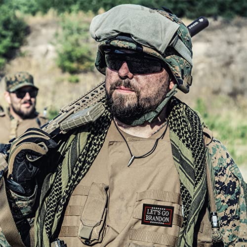 TACVEL 2 Pieces Lets Go Brandon Funny Patch, Embroidered Applique Hook & Loop Patch for Caps, Backpacks, Clothes, Vest, Military Uniforms, Tactical Gears Etc