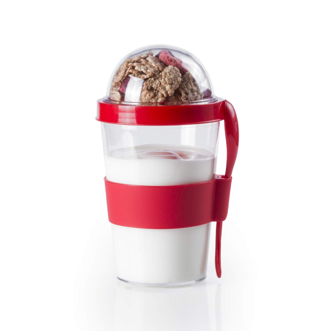 eBuyGB 420ml Cereal to Go Jar Breakfast Cup Yoghurt Containers, Plastic