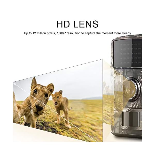 GYAM 12MP 1080P Wildkamera Nachtsicht 38 STK 940 nm IR-LEDs IP66 wasserdichte Spielkamera Bewegung aktiviert für die… – Bild 3