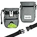 Dog Treat Pouch for Training with Poop Bag Dispenser, Adjustable Waist Belt, Metal Clip, Holds Treats, Kibble, and Accessories, Includes Pet Waste Bags