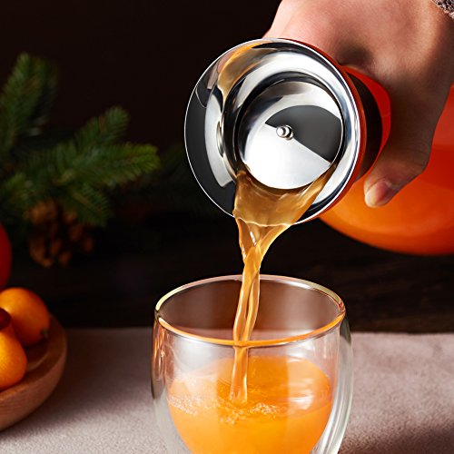 Cicike Upgraded Borosilicate Glass Water Pitcher with Automatically Opens Stainless Steel Lid and Spout, Glass Beverage Carafe for Lemon Juice, Iced Tea, Wine, Heat Resistant and Freezer Safe (51oz) - Thumbnail 3