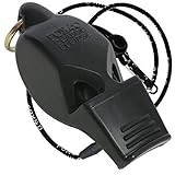 Fox 40 Eclipse Glow-In-The-Dark Whistle with Breakaway Lanyard, Official Black