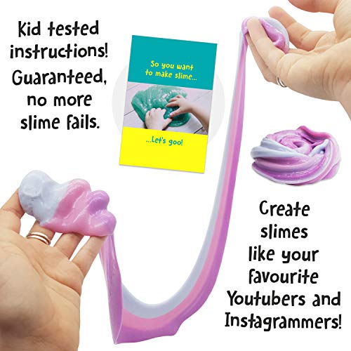 Slime Kit Supplies Stuff for Girls Making [Clear and White Glue, Borax Powder, Clay, Snow Powder, Shaving Cream] Slime Kids can Make Fluffy, Cloud, Clay Slime. Includes Full Science Instructions - Thumbnail 4