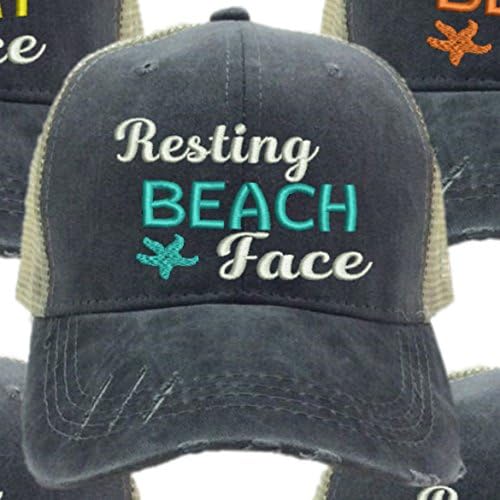 Men or Women's TruckerHat"Resting Beach Face" Custom Ball Cap
