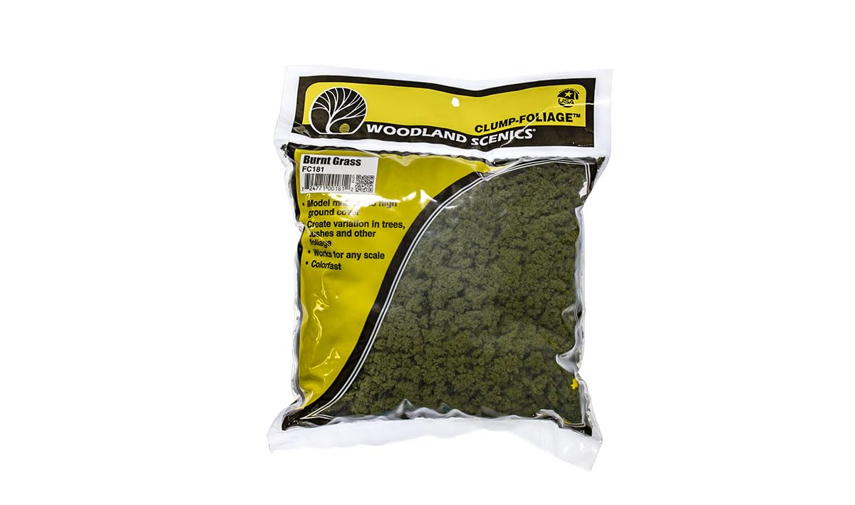 Woodland Scenics FC181 Leaf Material Burnt Grass Brownish Green Burnt Grass Clump Foliage Approx. 250 g